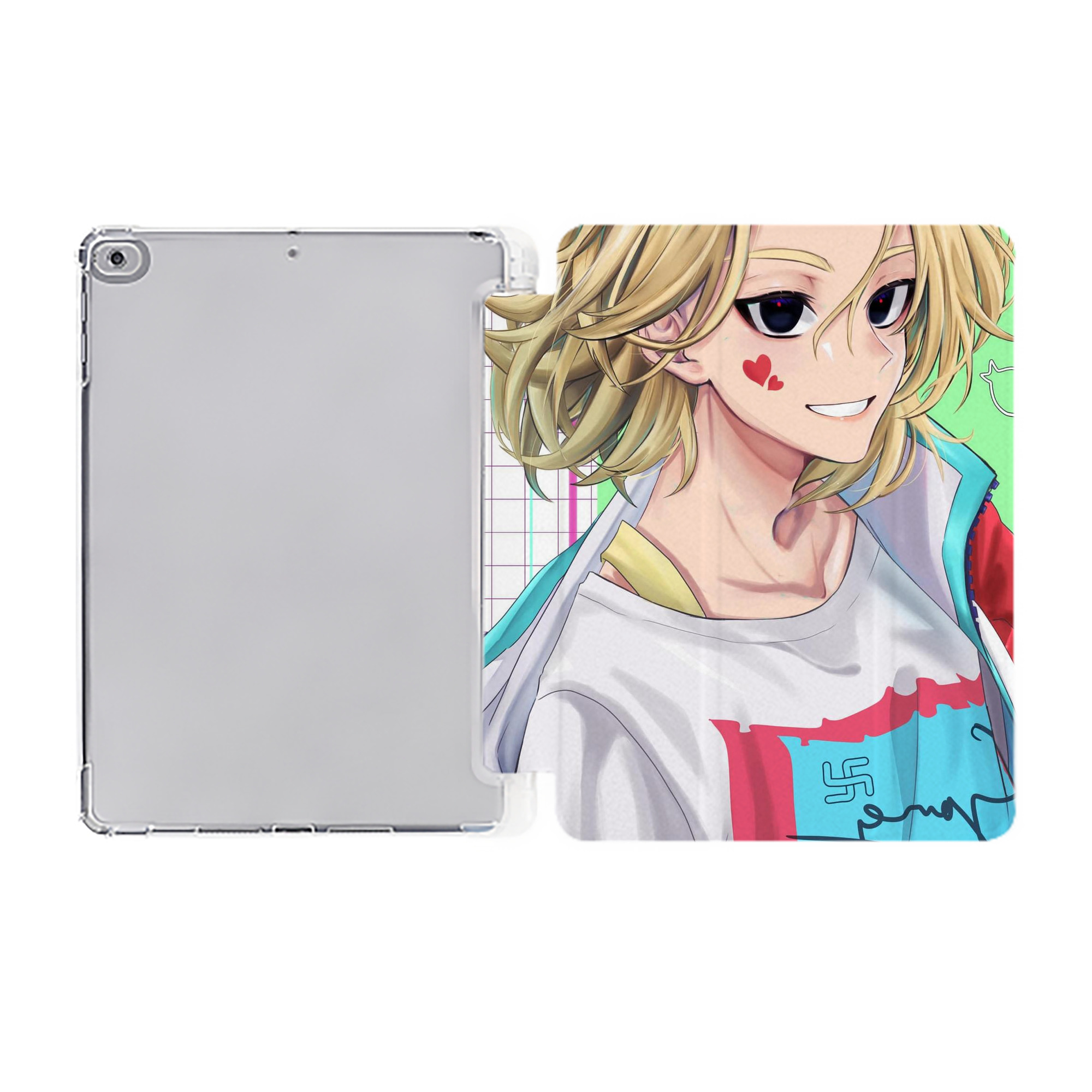 （画像用） 東京リベンジャーズ Tokyo Revengers IPad ケース ペン収納付き 三つ折りスタンド PUレザー×シリコン 対応機種9.5/10.5/10.9インチ